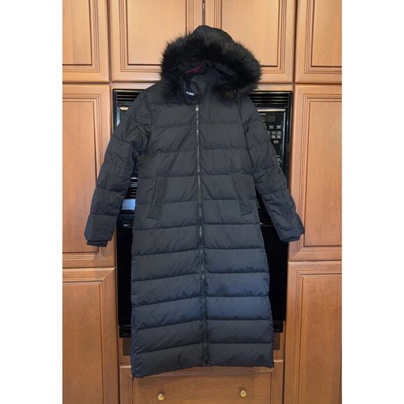 Lands End Down Coat Womens Small Long Hooded 600 Fill HyperDry Puffer Jacket - Picture 1 of 13